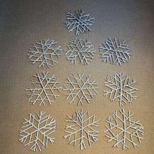 Glittered twig snowflakes